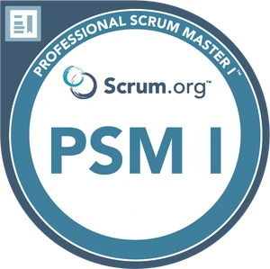 Professional Scrum Master I certification badge, Scrum.org